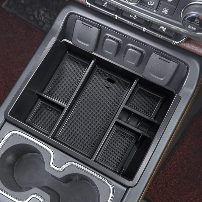 Full Coverage Center Console Organizer Compatible with 2014-2018 GMC Sierra 1500 /Chevy Silverado 1500 Accessories 2015-2020 Yukon XL/Tahoe Suburban