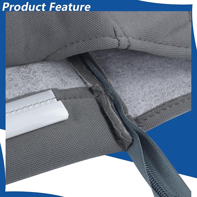 WFLNHB Cloth Front Driver Side Bottom and Top Lean Back Seat Cover Gray Replacement for F250 F350 F450 F550 XL XLT 2011-2016 Not Replacement for F150