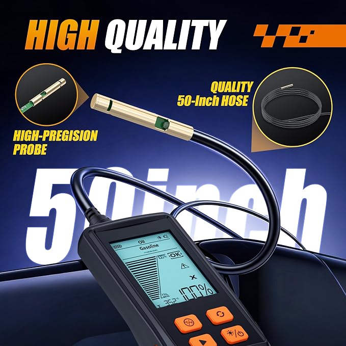 Engine Oil Tester Gasoline & Diesel Engine Oil Quality Tester, 50-Inch Extended Probe Engine Oil Analyzer with 2.8" LCD, Fast Respons for Vehicles Motorcycle