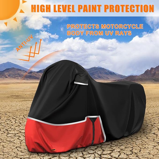 Waterproof Motorcycle Cover Replace for Honda Adventure Model, 420D Oxford Cloth Honda Africa Twin,CRF250f, CRF300l and NC750X/CB500X/XR150L Motorcycle Cover for Snow Rain Dust Protection