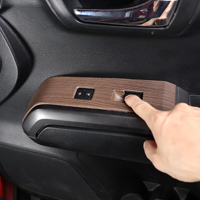 14PCS Full Set Interior Decoration Trim Kit Compatible with Toyot@ Tacoma 2016-2022 Central Control Dashboard Frame Cover Shift Knob Cover Air Vent Trim Cover Window Button Cover (Pear Wood Grain)
