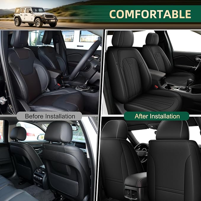 Car Seat Covers Fit for Dodge Charger 2006-2025 2026 Waterproof Leather Seat Covers Breathable and Comfortable All Weather Seat Covers (2 Front Set, Black)