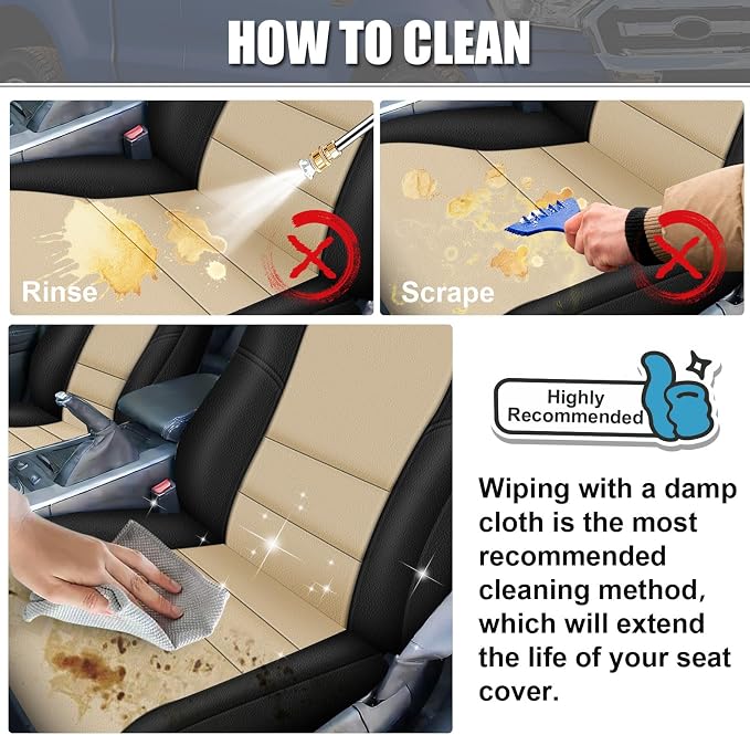 SAPUBK Custom-Fit Front Seat Covers Replace for 2004-2008 Acura TL, Driver and Passenger Premium Leather with Composite Soft Foam Lining Seat Cover