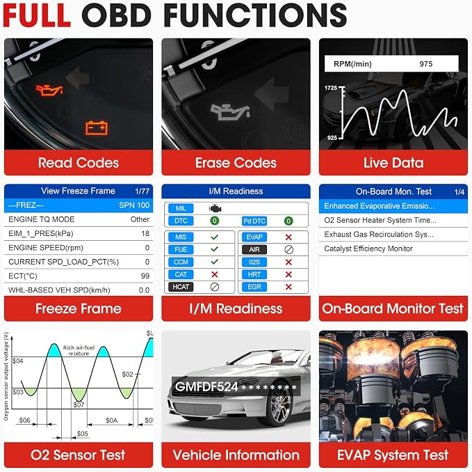 Autel AL539B OBD2 Scanner, 3-in-1 Code Reader Battery Tester Avometer for 12 Volts Batteries, Full OBDII Diagnosis and Circuit Starting & Charging Systems Test, All Enhanced Ver. of AL519 AL539