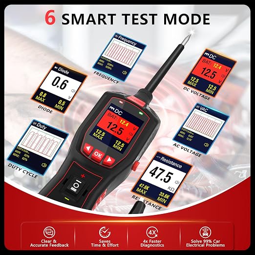 Electrical Tester for 12V 24V Cars, Short Circuit Breaker Finder Tool, Automotive Circuit Tester, AC DC Diode Resistance Relay Tester, Continuity Test Digital Multimeter/Ohmmeters, 40FT Cable