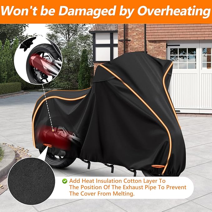 420D Waterproof Motorcycle Cover for Honda Africa Twin,CRF250f, CRF300l and NC750X/CB500X/XR150, Outdoor Bike Cover Windproof Heavy Duty Waterproof All Weather Protection