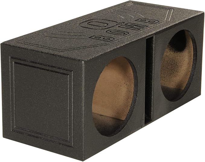 Q Power Q Bomb Series Dual 15 Inch Ported Car Subwoofer Sub Box Enclosure with Vented Chamber Design and Black Bed Liner Spray Finish, Black