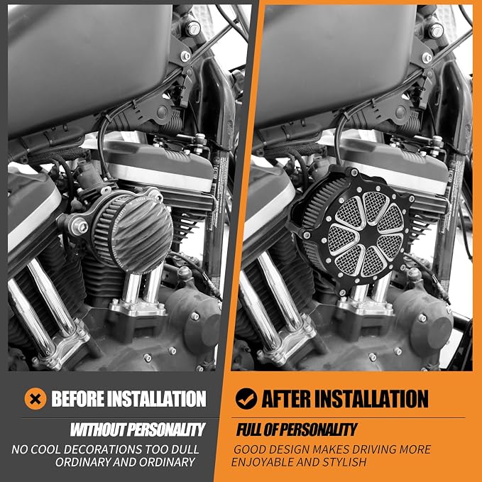 Motorcyle Air Cleaner Filter Fit for Harley Touring street glide road king electra tri trike Dyna Softail Sportster XL (A For Sportster XL 04-up)