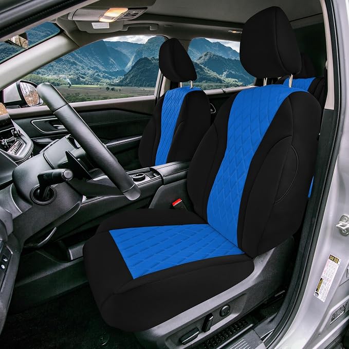 FH Group Custom-Fit Car Seat Covers Specifically Made for 2021-2026 Nissan Rogue, Front Set Blue Ultraflex Neoprene Waterproof Automotive Seat Cover