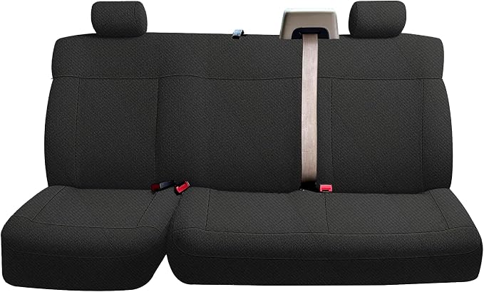 Heavy-Duty Knit Seat Covers for Ford F150 XLT Super Cab 2004 2005 2006 2007 2008 Rear Bench Durable Fabric Protection - Black