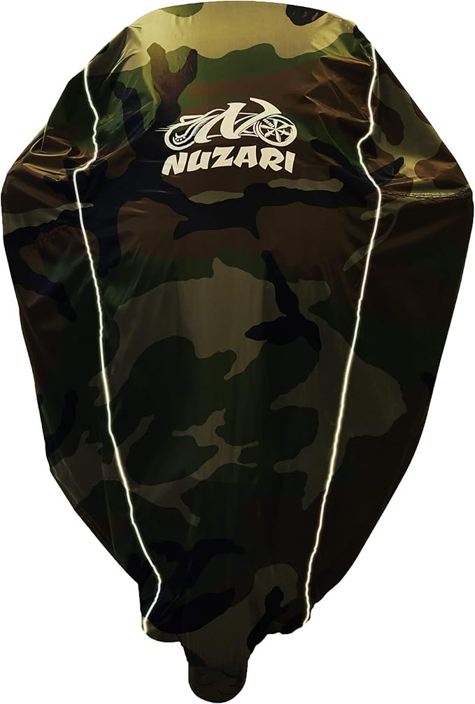 Premium Nuzari Heavy Duty Motorcycle Cover - Motorcycle Covers Waterproof Outdoor Storage - Scooter Cover - Moped Cover Waterproof - Compatible with Harley Davidson and Vespa - Medium