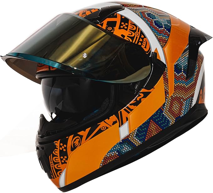 HAX Obsidian Full Face Dual Visor Adult Motorcycle Helmet for Motorbike Street Bike with Pinlock Ready DOT Approved HUICHIOL S