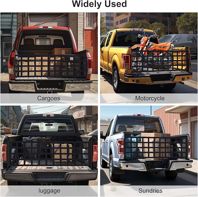 Tailgate Net for Most Mid Size Truck - Cargo Net Compatible with Ford, Chevy, Dodge,Ram - Tail Gate Extender Nets for Pickup Truck Bed (50" x 15")