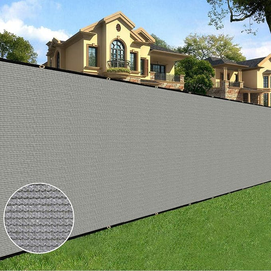 Sunnyglade 6 feet x 100 feet Privacy Screen Fence Heavy Duty Fencing Mesh Shade Net Cover for Wall Garden Yard Backyard (Grey, 6 ft X 100 ft)