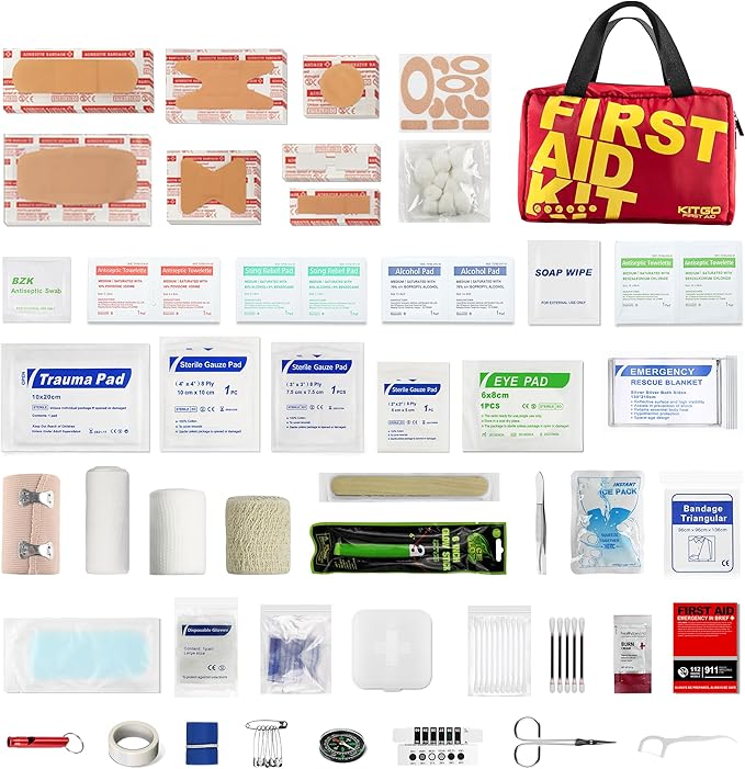 First Aid Kit-450 Piece Medical Kit with Essential Emergency Medical Supplies, Emergency First Aid Kit for Home, Car, Camping, Travel, Hiking, Truck, Sports & Outdoor