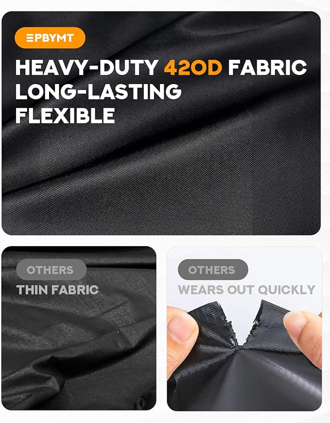 PBYMT Motorcycle Cover with Side Top Box, Waterproof Cover Compatible with Harley Davidson Touring Ultra Limited Street Glide Road Glide Electra Glide Outdoor All Weather Protection, 116" x 47" x 53"