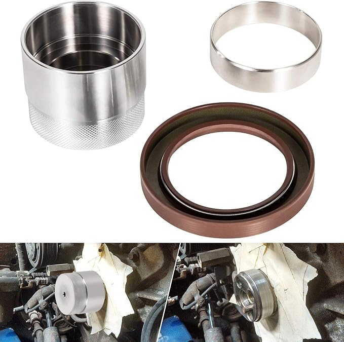 YMT Front Crank Wear Sleeve Installer Kit/Sleeve Driver Tool with OE Sleeve & Seal Fits for Ford Powerstroke 6.0L 2003-2010 Replaces 303-761