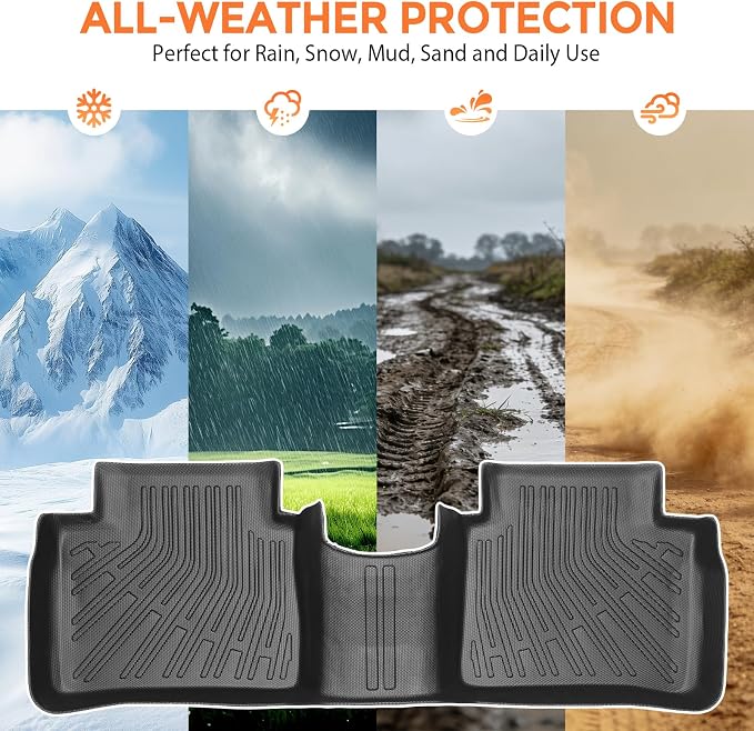 Floor Mats for Nissan Maxima 2016-2023, Heavy Duty TPE All Weather Protection, Waterproof Non-Slip Black Car Liners for S/SL/SR/SV/Platinum (Two-Row Floor Mats & Cargo Liner)