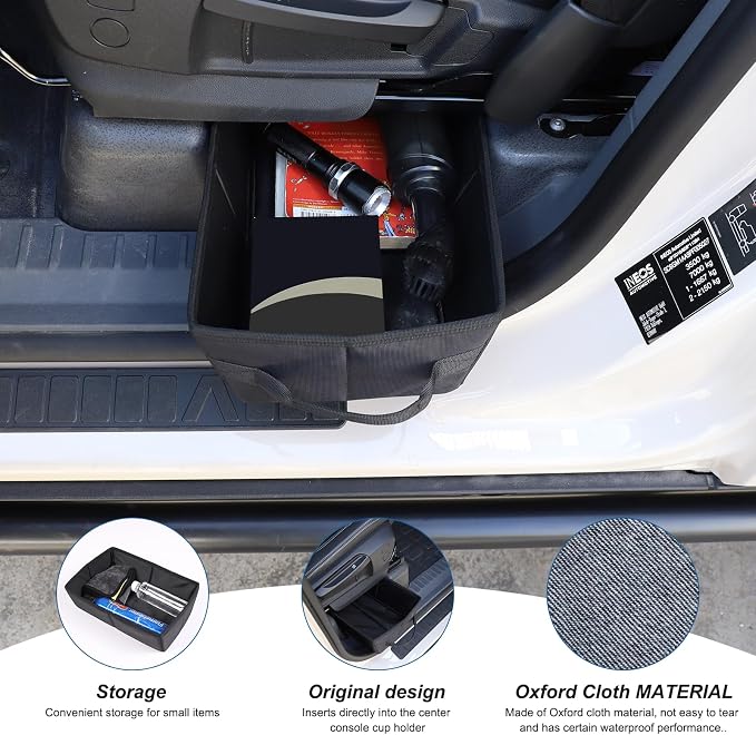 Compatible with Ineos Grenadier 2020-2024 Under Seat Storage Tray, Customized Oxford Cloth Driver Passenger Underseat Hidden Organizer Tool Box Organizer with Anti-slip and Handle (1PCS)