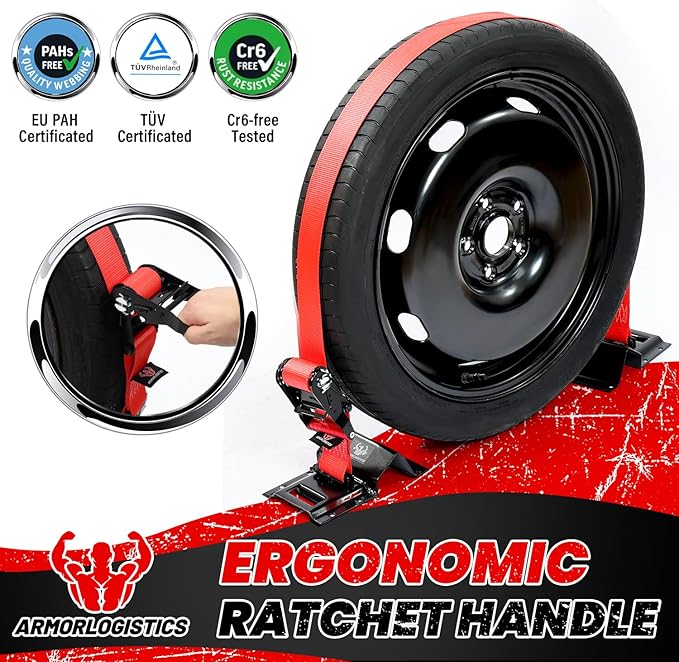 2 Pack E-Track Ratchet Straps, 2" x 8' Heavy Duty Cargo Tie-Downs, 4400LBS Break Strength, Standard E Track Fitting Tie Down, Ultimate Heavy Duty E Track Cargo Strap System for Trailer, Truck