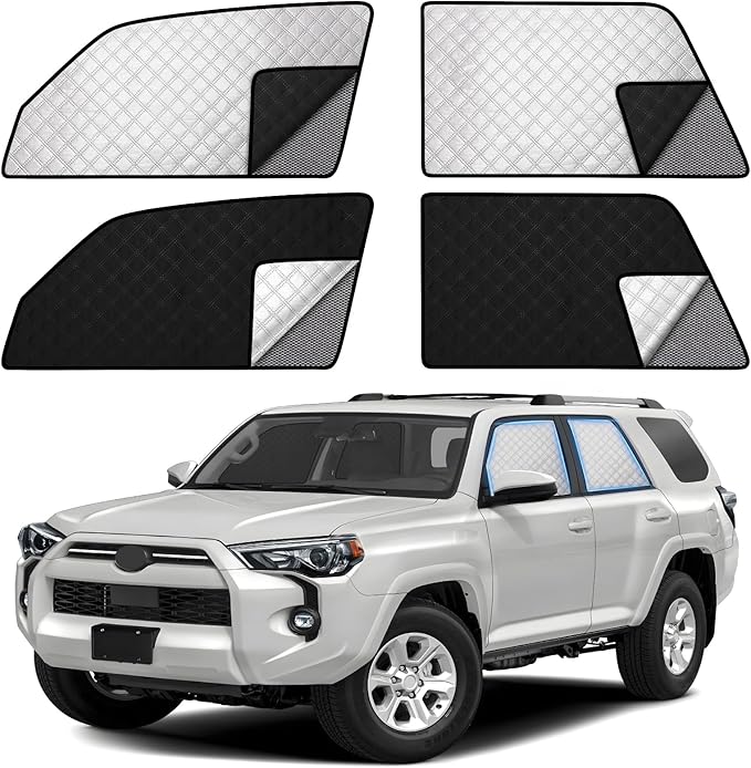 ZATOOTO Side Window Shade Cover for Toyota 4Runner 2017-Now, Double Layer Window Sunshade with Breathable Mesh Screen and Reversible Design Blackout Privacy Shade & UV Protection for Sleeping Camping