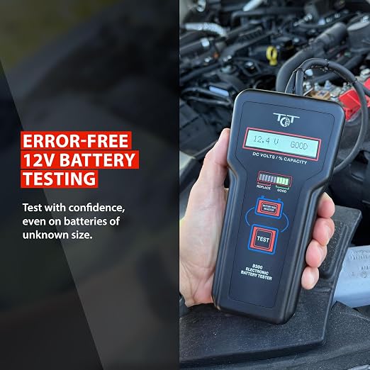 Professional 12V Electronic Battery Tester – Digital Conductance Analyzer for Car Automotive Starter & Alternator Systems, Battery Health & Capacity Checker – B300 by Tech Professional Service Tools