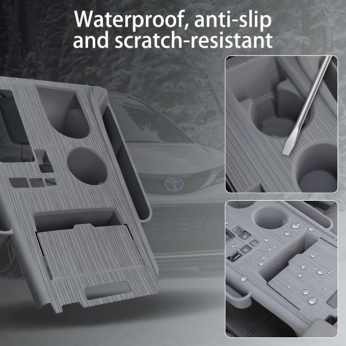 Center Console Cover Organizer Tray for Sienna 2021-2025 2026 Central Control Silicone Gear Shift Panel Trim Cover Interior Storage Box for Sienna Accessories