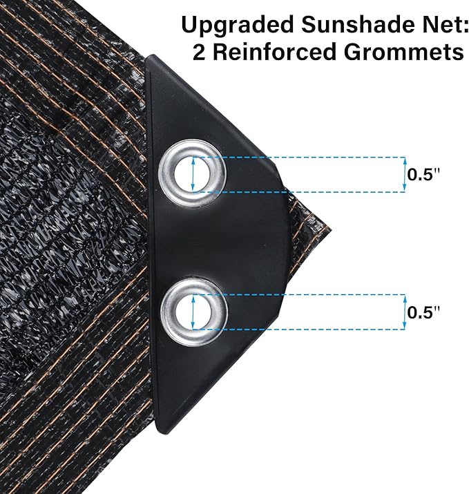 winemana Black Shade Cloth 90%, 8x10 FT Mesh Tarp - Garden Shade for Greenhouse, Patio, Vegetables, Plants Cover and Chicken Coops, Sun Shade Net for Outdoor Protection with Reinforced Grommets