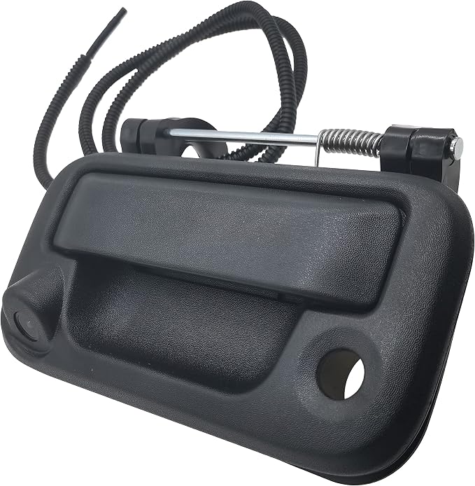 Tailgate Handle with Camera, OE: #8L3Z-9943400-AC, Compatible with Ford F150, F250, F350, F450, F550 (Black)
