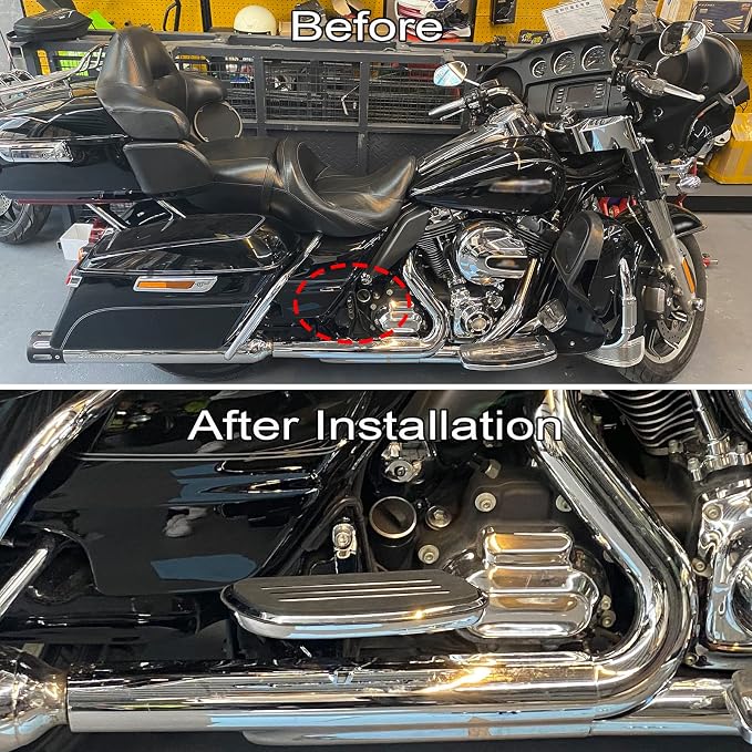 Motorcycle Passenger Floorboard Streamliner Footboard with Mount Bracket Kit Fit for Harley Touring Road Glide Street Glide Road King Electra Glide 1993-2025 (Chrome)