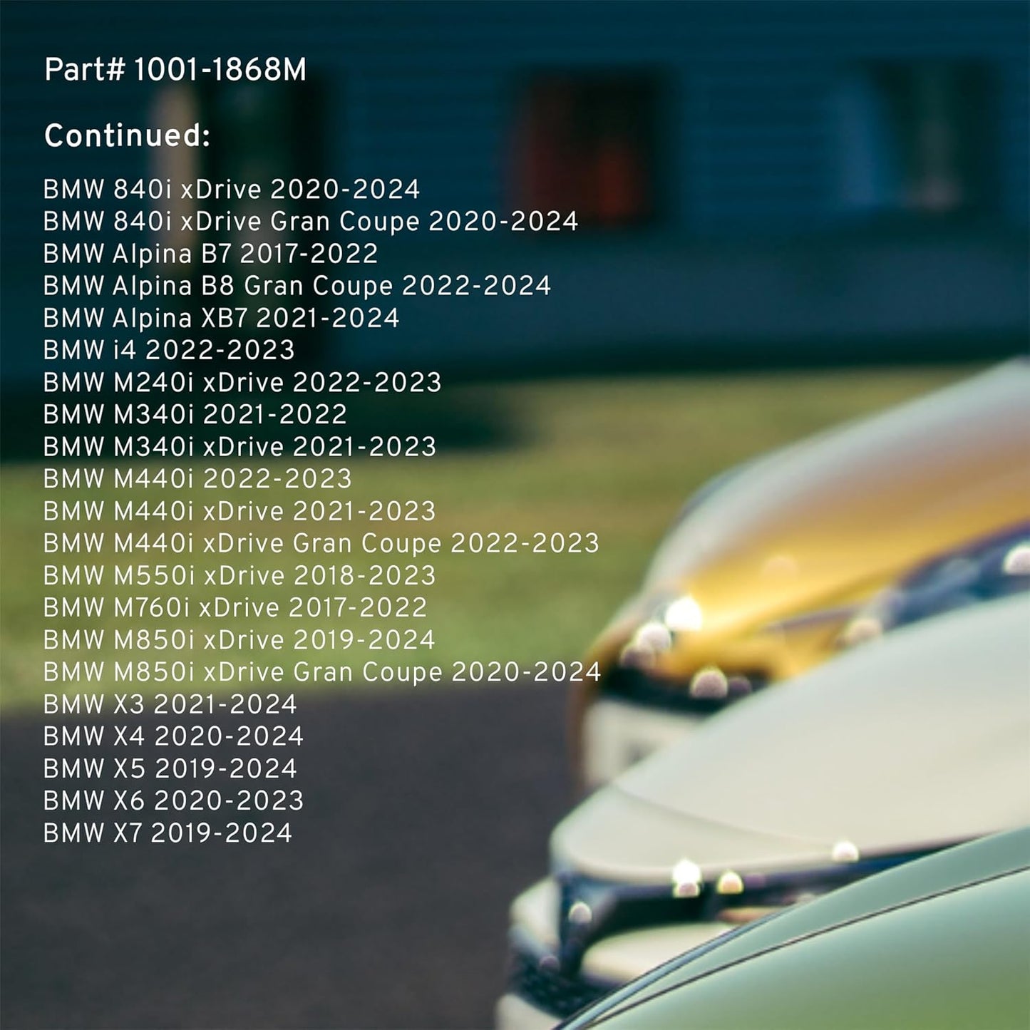 Premium Semi-Metallic Front Brake Pads (1001-1868M) Compatible with 2016-2024 BMW (330i/430i/540i/740i/750i/840i/i4/M240i/M340i/M440i/M550i/M760i/M850i/X3/X4/X5/X6/X7 & More)