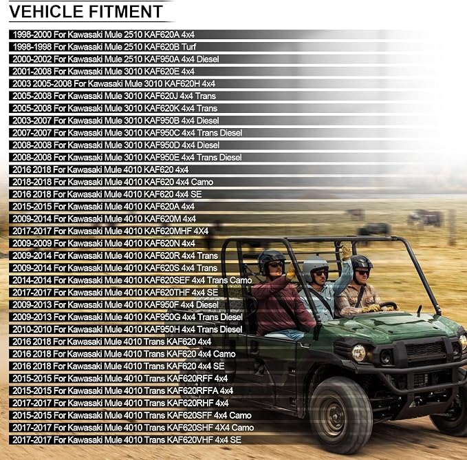 Front Left Right CV Axles set For 1998 1999 2000 2001 2002 For Kawasaki Mule 2510,2001-2008 For Kawasaki Mule 3010,2009-2019 For Kawasaki Mule 4010,2015 2016 2017 2018 For Kawasaki Mule 4010 Trans