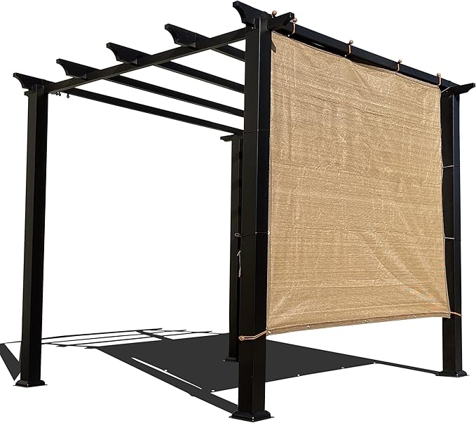 Sun Shade Privacy Panel with Grommets on 4 Sides for Patio, Awning, Window Cover, Pergola or Gazebo (Walnut, 8' x 5')