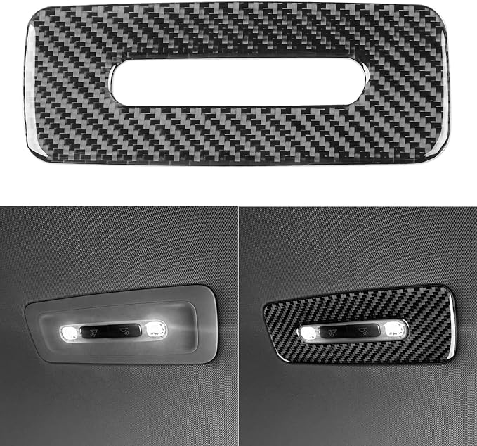 NVCNX Real Premium Carbon Fiber for Toyota Camry Accessories 2018-2024 2019 2020 2021 2022 2023 SE/LE/XSE/XLE/SE Nightshade/L/TRD Gas Hybrid Rear Reading Light Panel Cover Interior Trim Sticker 1PC