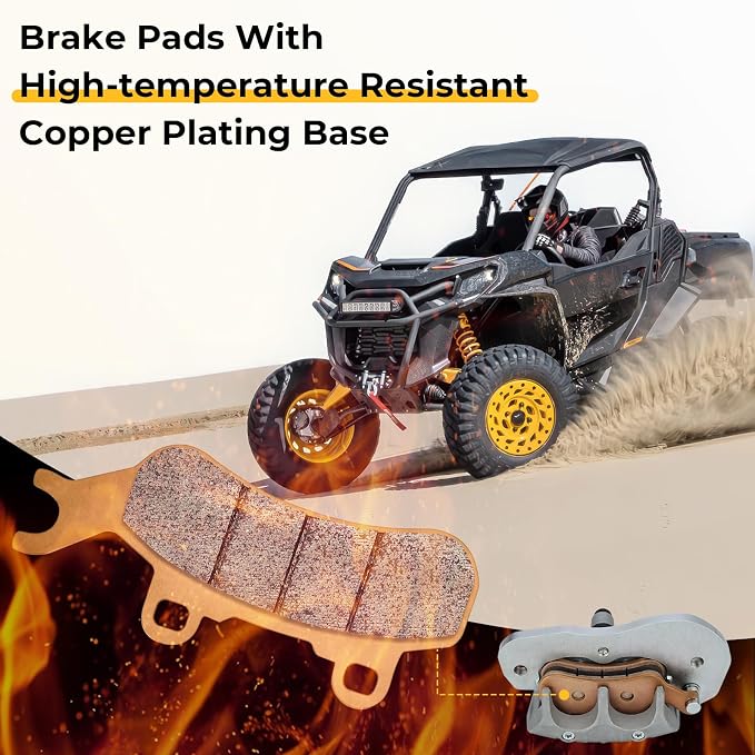 Rear Right Brake Caliper & Sintered Pads for Can Am Maverick Trail/Sport 2018-Up Defender Max/Pro/6x6 2017-Up Commander 1000/700 2021-Up