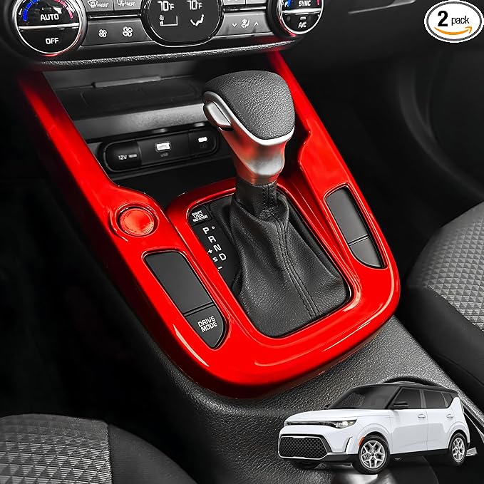 YOUTOOCAR Gear Shift Panel Cover Compatible with Kia Soul 2020-2026 Accessories (Red)