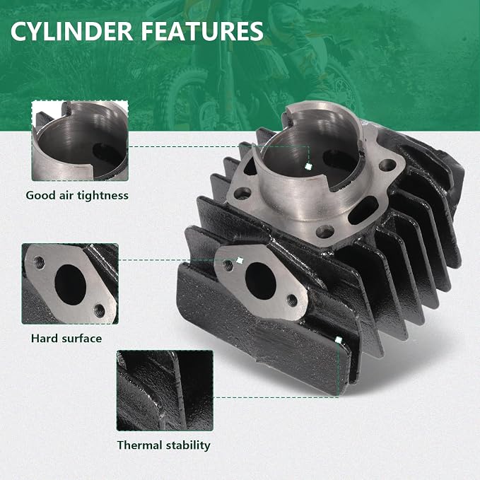 SCITOO Cylinder Piston Gasket Top End Rebuild Kit for Suzuki for ALT50 1983 1984, for Suzuki for Quadmaster 50 LTA50 2x4 2002 2003 2004 2005 41mm 49cc 11210-04012-0F0 11111-04001 12140-16B10