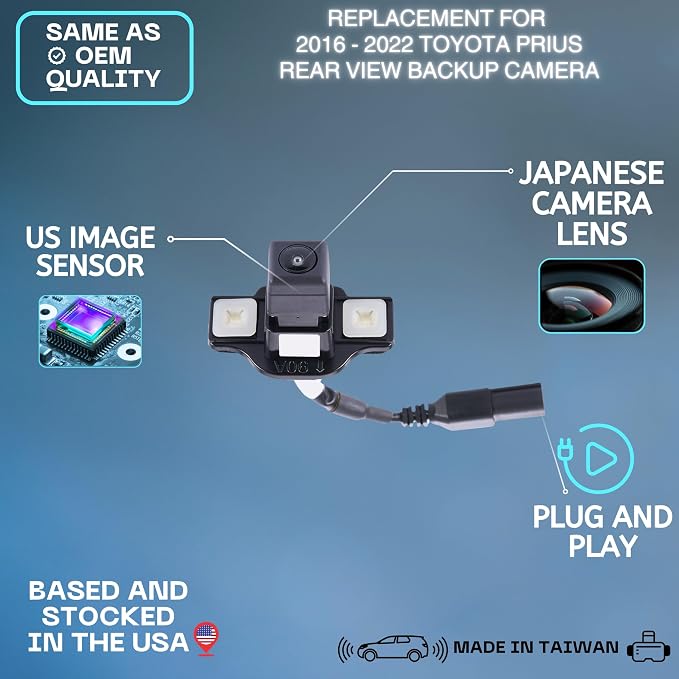 Backup Camera Replaces for 2016 2017 2018 2019 2020 2021 2022 Toyota Prius OE Part# 8679047070, 8679047030 (86790-47070, 86790-47030)