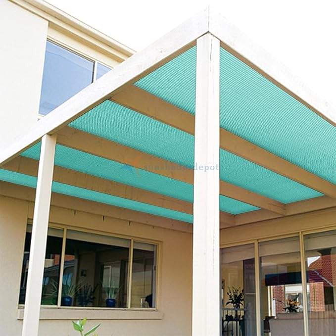 TANG Sun Shade Fabric Roll 8'x83' Shade Cloth for Garden Turquoise Green HDPE Mesh Shading Pergola Cover Replacement Canopy, 95% Blockage Sunshades for Outdoor Patio Backyard Plant