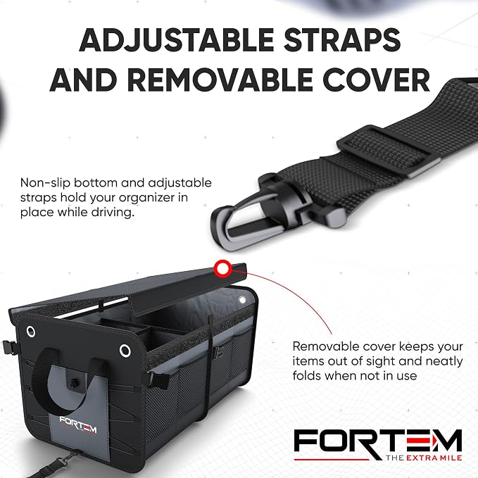 FORTEM Tire Inflator Portable Air Compressor (Blue) + Trunk Organizer