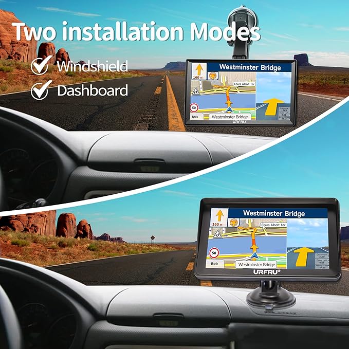 7-inch GPS Navigator for Car Truck RV Pickup, 2026 Offline Map with Free Updates Lifetime, Big HD Touchscreen, Satallete Navigation, Voice Guidance, Speed & Traffic Alerts, Custom Truck Routing