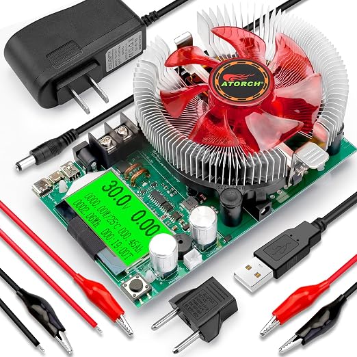 MakerHawk Electronic Load Tester - USB Load Tester 150W 200V 20A Resistor Adjustable Constant Current Battery Capacity Tester Module Intelligent Dischar