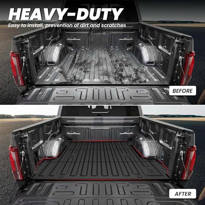 LASFIT 5.5ft Bed Mat for Ford F-150 | F150 Lightning 2026 2025 2024 67.1" Bed Box All Weather Protector TPE Truck Bed Liner Durable Easy Clean-Not Fit for Drop in Bedlienr