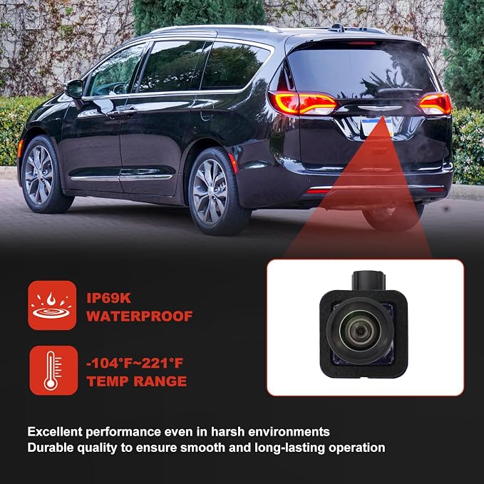 68227397AH Rear Parking Camera Compatible with Chrysler Pacifica 2017-2023, Voyager 2020-2022 Rear View Backup Replace 68227397AE 68227397AG