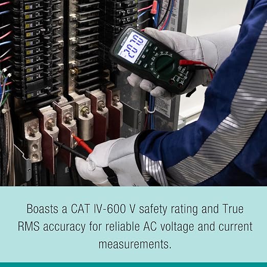 Extech EX505A Heavy Duty True RMS Multimeter (6000 Count) | AC/DC to 1000V, current, resistance, capacitance, frequency, Type K, IP67, 2m drop, magnetic strap