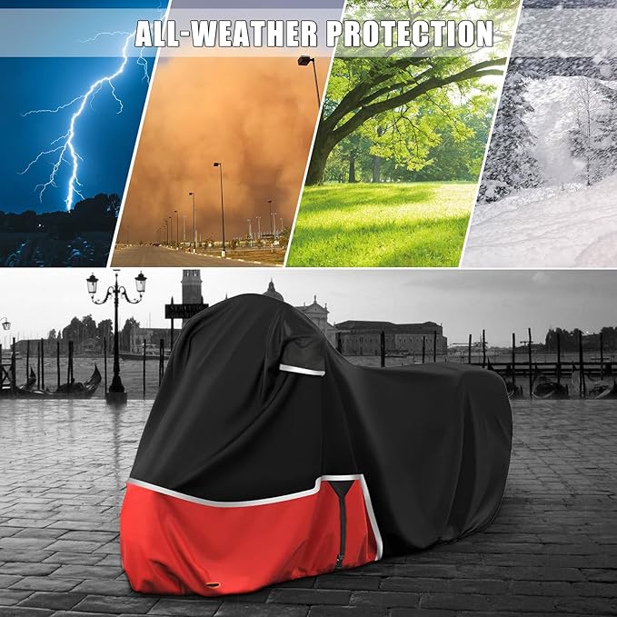 Waterproof Motorcycle Cover Replace for Honda Adventure Model, 420D Oxford Cloth Honda Africa Twin,CRF250f, CRF300l and NC750X/CB500X/XR150L Motorcycle Cover for Snow Rain Dust Protection