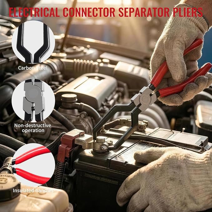 5-Piece Electrical Disconnect Pliers for Cars, Electrical Connector Separator Tool,Automotive Electrical Disconnect Pliers Set for Coil Pack & Hose Clamps for All Cars