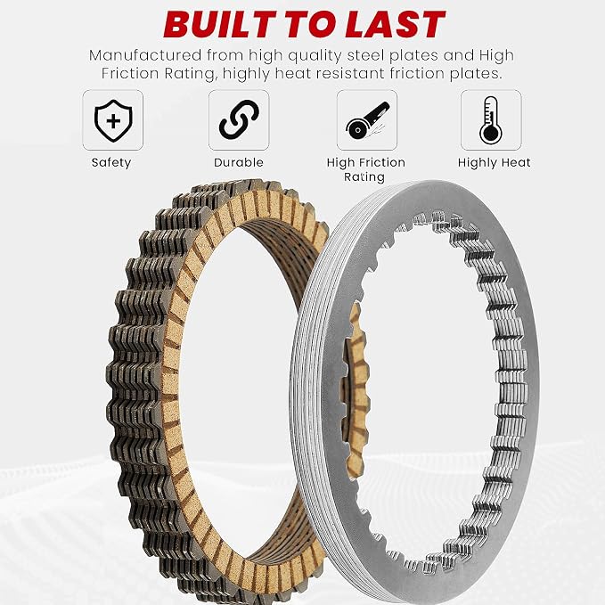 Extra Plate Sportster Friction Steel Clutch Disc Kit compatible with Harely Davidson Sportster 1991-2017 Big Twin Tourign Dyna Softail 1990-1997 Buell All Models 91-2002 17PCS Big Twin Clutch