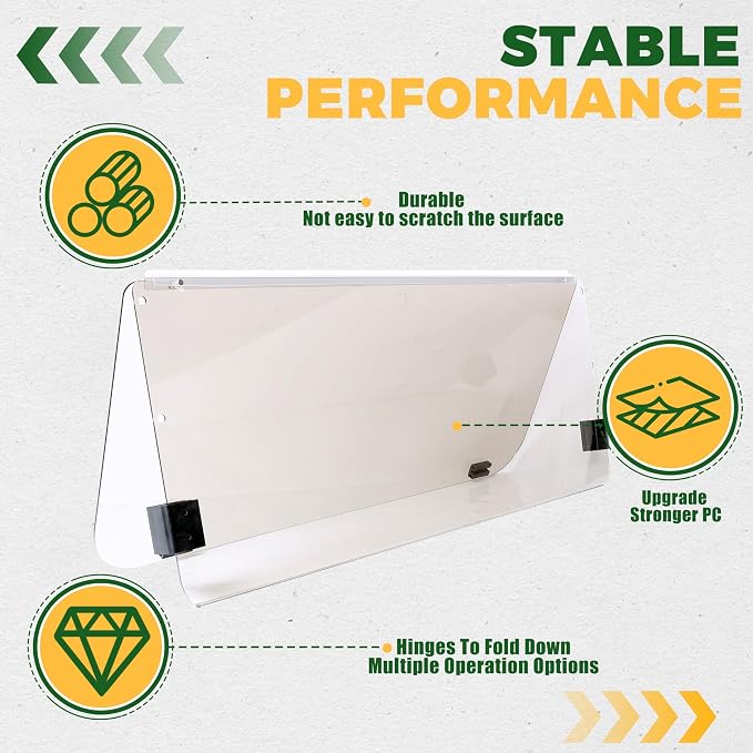 ECOTRIC Tinted Windshield Compatible with Yamaha G22 Models 2003-2006 Folding Down Tinted with Anti-UV and Impact Resistant Acrylic