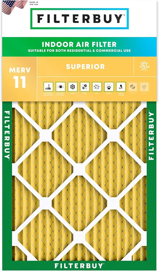 Filterbuy 8x30x1 Air Filter MERV 11 Superior Pet & Allergy Defense (1-Pack), Electrostatic Pleated HVAC AC Furnace Filters Replacement (Actual Size: 7.50 x 29.50 x 0.75)